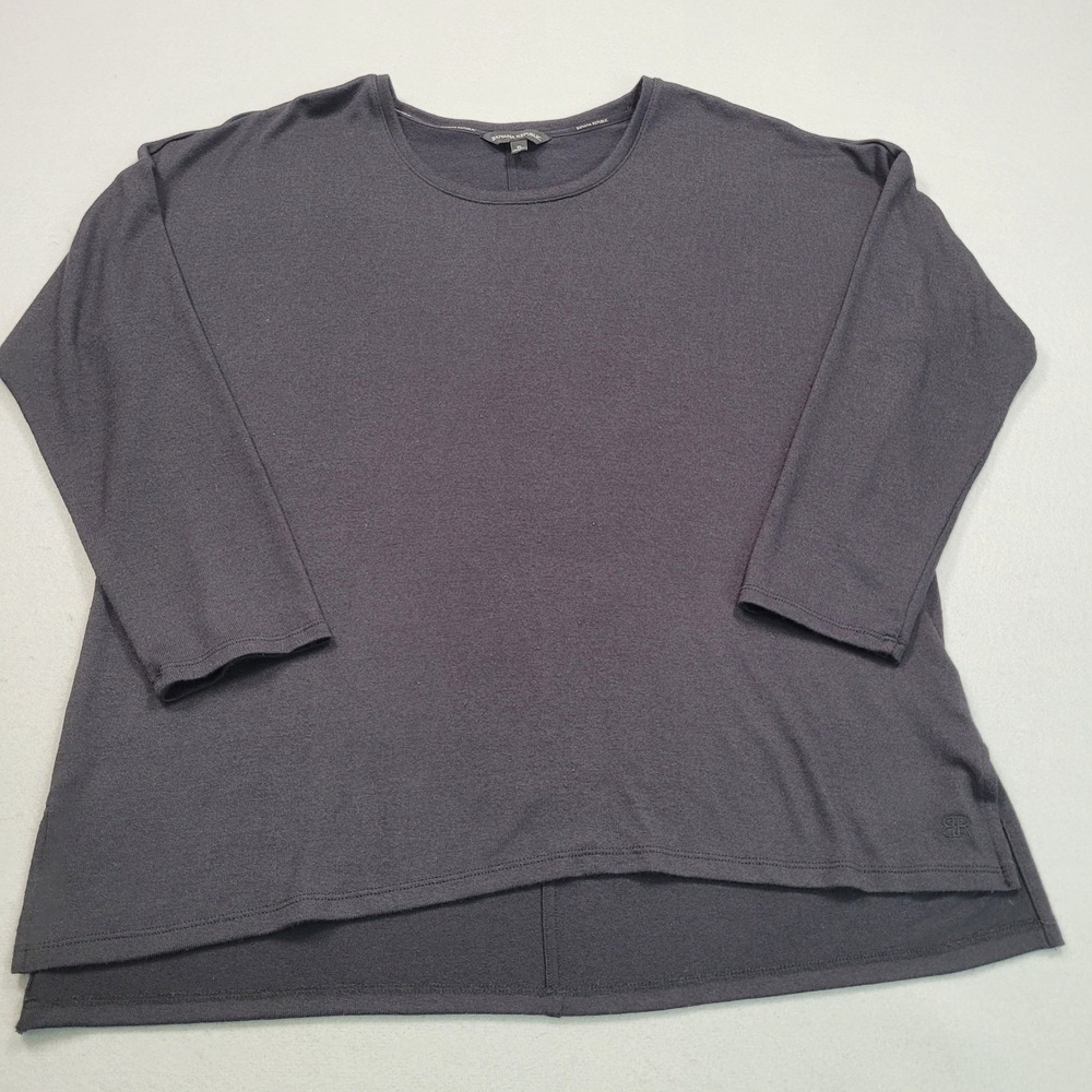 Banana Republic Womens XL Charcoal Gray Long Sleeve High Low Knit Top 1010344